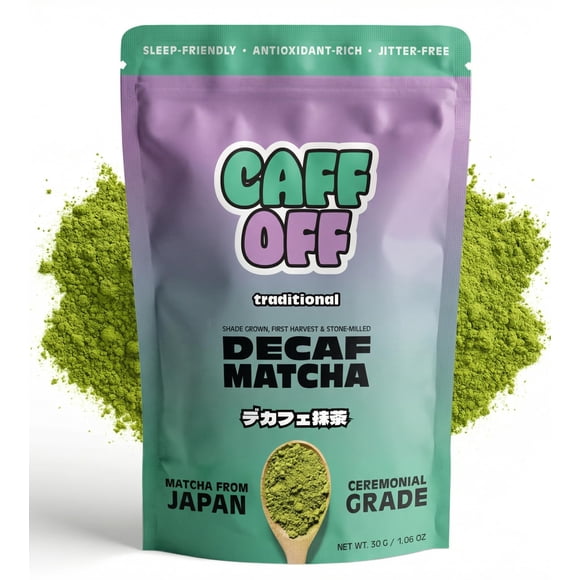 Matcha en polvo de té verde Caff Off descafeinado 30 g grado ceremonial