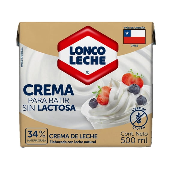 Crema para Batir Sin Lactosa, 500 ml