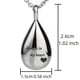 thumbnail image 2 of Teardrop Cremation Jewelry For Ashes Stainless Steel Keepsake Ash Pendant Holder Ashes For Pet Human Memorial Urn Necklace, 2 of 2