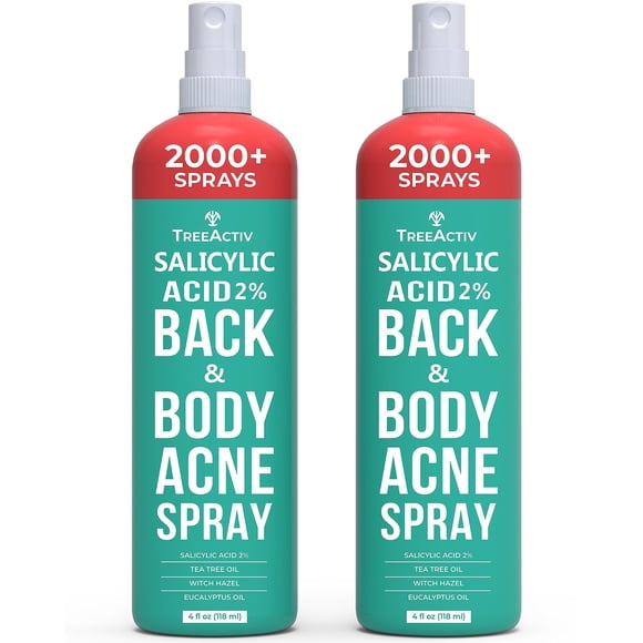 Spray para el acné TreeActiv con ácido salicílico para espalda y cuerpo, 120 ml, paquete de 2