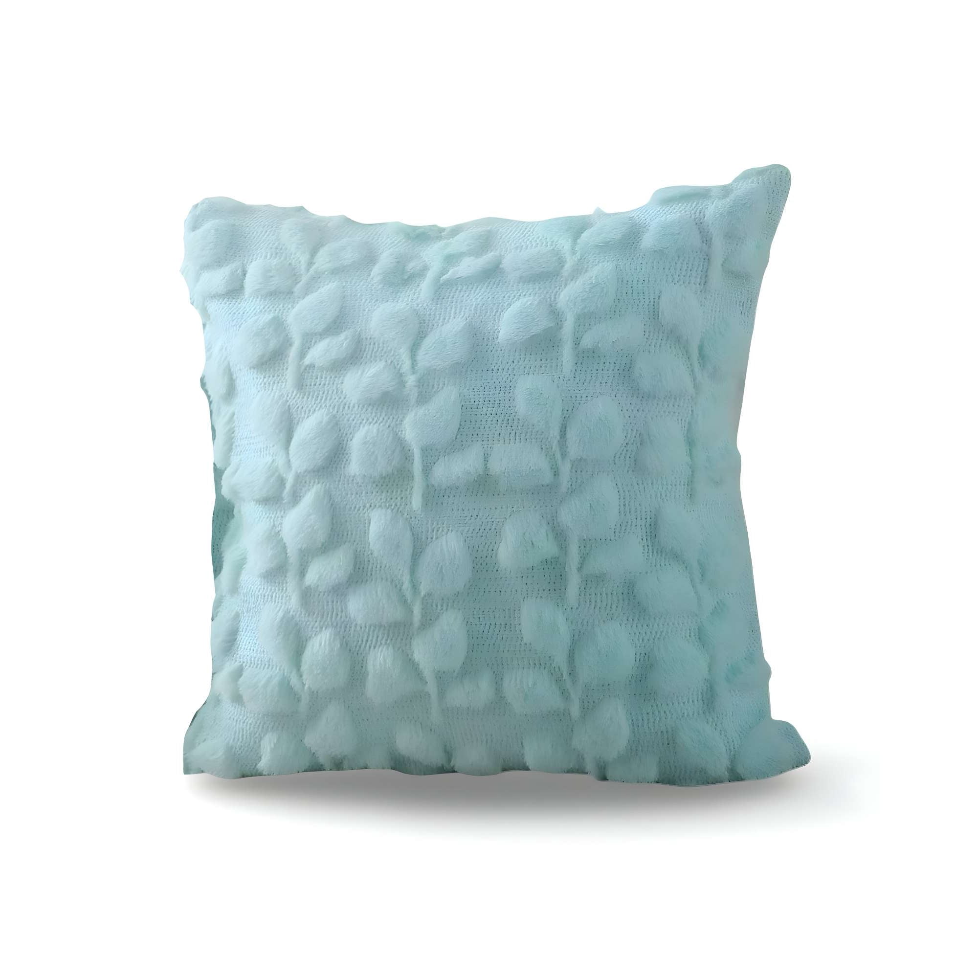 Genérico - Pack De 2 Fundas Peluda Diseño Hojas Celeste