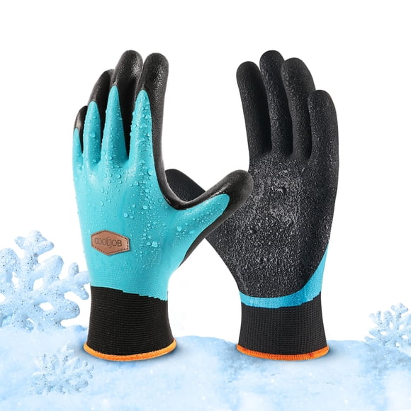 Guantes de trabajo COOLJOB M impermeables de invierno con forro polar – azul brillante