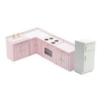 Bothyi - Casa De Muñecas A Escala 1:12, Minimuebles, Juego De Cocina, Juego De Cocina Para Niños De 3+ Años, Color Rosa