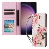 Foxdock Funda Tipo Cartera Floral Para Samsung Galaxy A54 5G ,Funda Con Tapa De Cuero Pu, Protección Antigolpes Con Ranuras Para Tarjetas Y Soporte