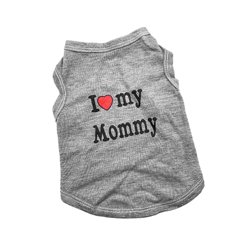Magideal - Camiseta Con Estampado De ""I Love Mommy Dog"", Chaleco De Verano Para Perros, Camisetas Para Cachorros, Suministros Para Mascotas, Perros Pequeños Y Ga Xs Gris