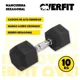thumbnail image 2 of Mancuerna Hexagonal 10 Kg Acero Y Caucho Overfit Negro, 2 of 3