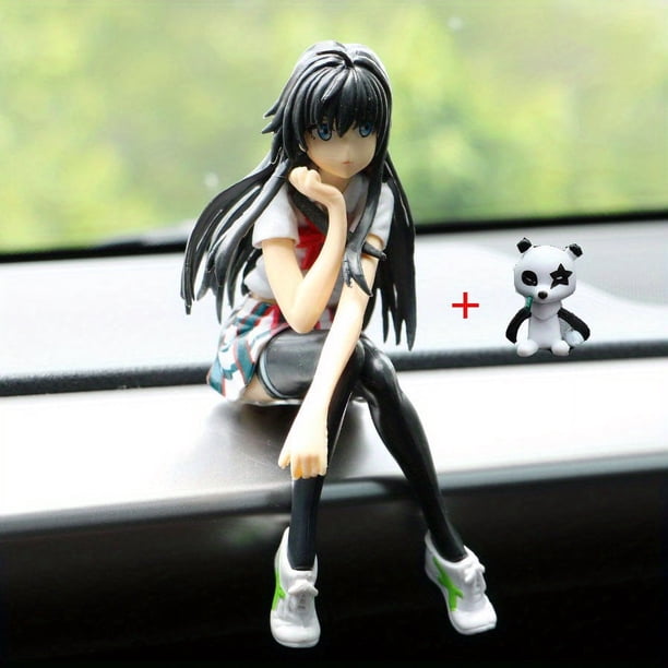 Beautiful Girl Panda's Creative Car Ornaments Cartoon Animation Hand-made Car Center Console Beautiful Girl God PVCAnime Figure Anime Ornaments