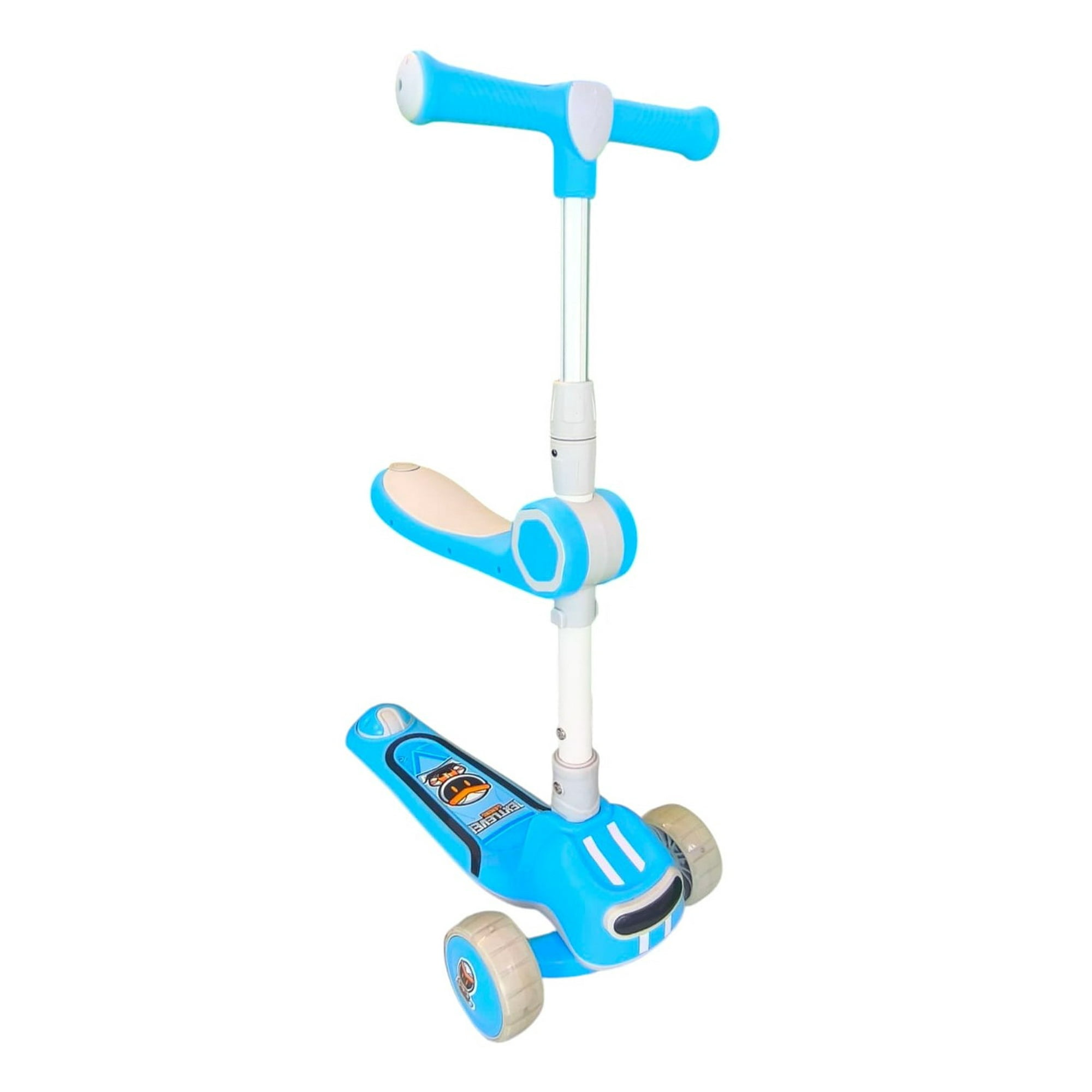 Vipnetwork - Scooter Plegable Infantil 2 En 1 Luces Led Celeste