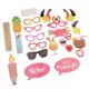 thumbnail image 2 of 21pcs / set hawaiano aloha flamingo photo booth apoyos decoración del partido, 2 of 5