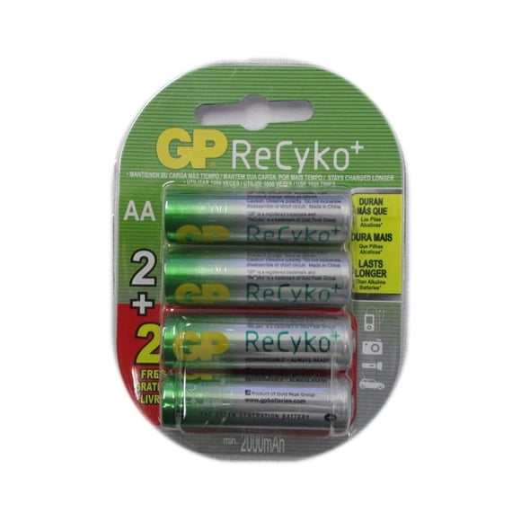 Baterías GP Recyko AA NiMH 1,2 V 2100 mAh (Pack de 4)