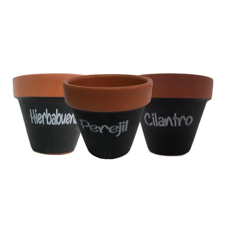 Mestiza - Set 3 Macetas Kony 11 Cm Huerto 3 Sabores / Hierbabuena - Cilantro Y Perejil