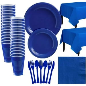 Wakeshome - Set Cotillón De Fiesta De Cumpleaños Para 20 Personas Azul