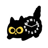 Bothyi - Reloj De Mesa Con Forma De Gato, Sin Tictac, Para Dormitorio, Inauguración De La Casa, Analógico