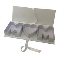Magideal - Caja De Flores Vacía Con Forma De Carta Para Mamá, Rellenable, Para El Día De La Madre, Elegante Embalaje Floral De Cartón Para Fiestas, Decoración Di Blanco