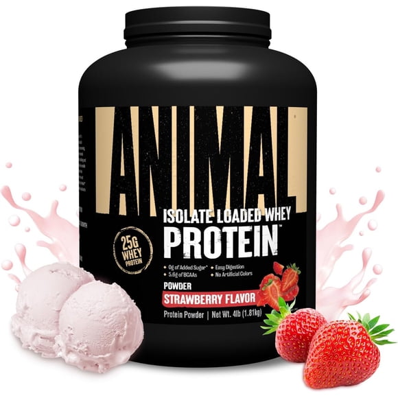 Proteína Animal Whey Isolate 4 lb Frutilla 25 g BCAA