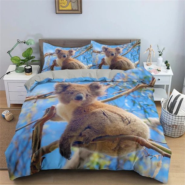 Koala Bedding SetDuvet Cover Comforter Bed Set Quilt Cover Pillowcase Boys Girls Adultse