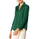 thumbnail image 4 of INSPIRE CHIC Camisas Elegantes para Mujer Cuello de Punta Manga Larga Blusa de Satén Suave Regreso a Clases Conjunto para Maestra Verde S, 4 of 8