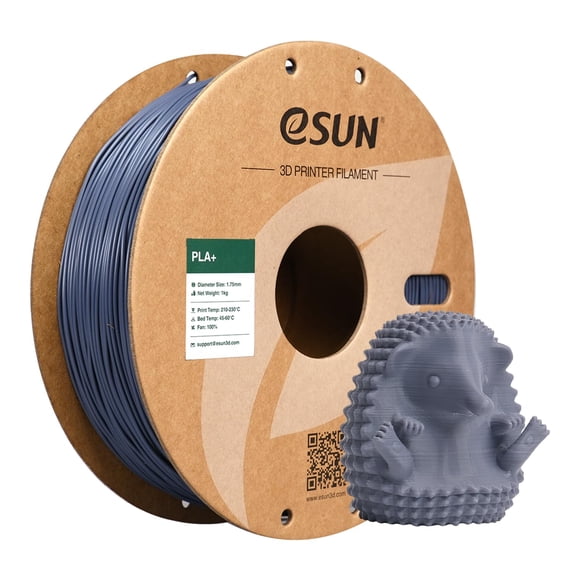 Impresora 3D Filament eSun PLA+ de 1,75 mm, bobina gris de 1 kg