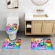 thumbnail image 2 of Chu Chu TV Juego de 3 alfombras de baño de coral fleece: tapete de baño + alfombra de inodoro en forma de U + funda de tapa de inodoro en forma de O, 2 of 6