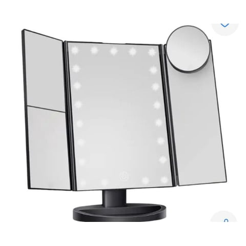 Casa Pagoda - Espejo De Maquillaje Led Recargable De Tres Caras