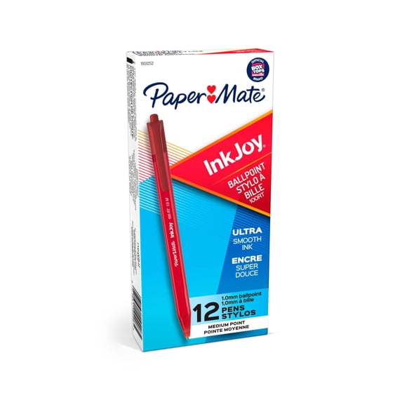 Bolígrafo retráctil Pen Paper Mate InkJoy 100RT rojo x12