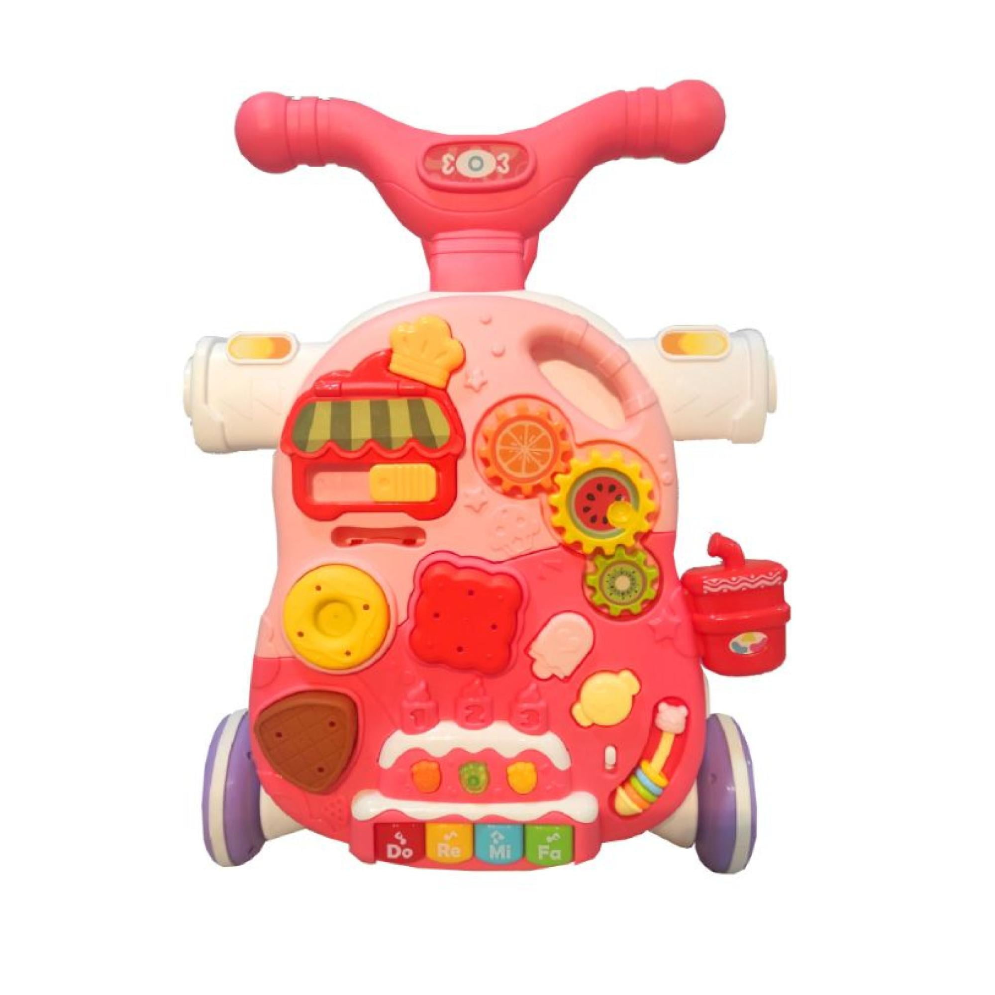 Total Click - Juguete Caminador 4 En 1 Didacto Interactivo Rosado Infantil