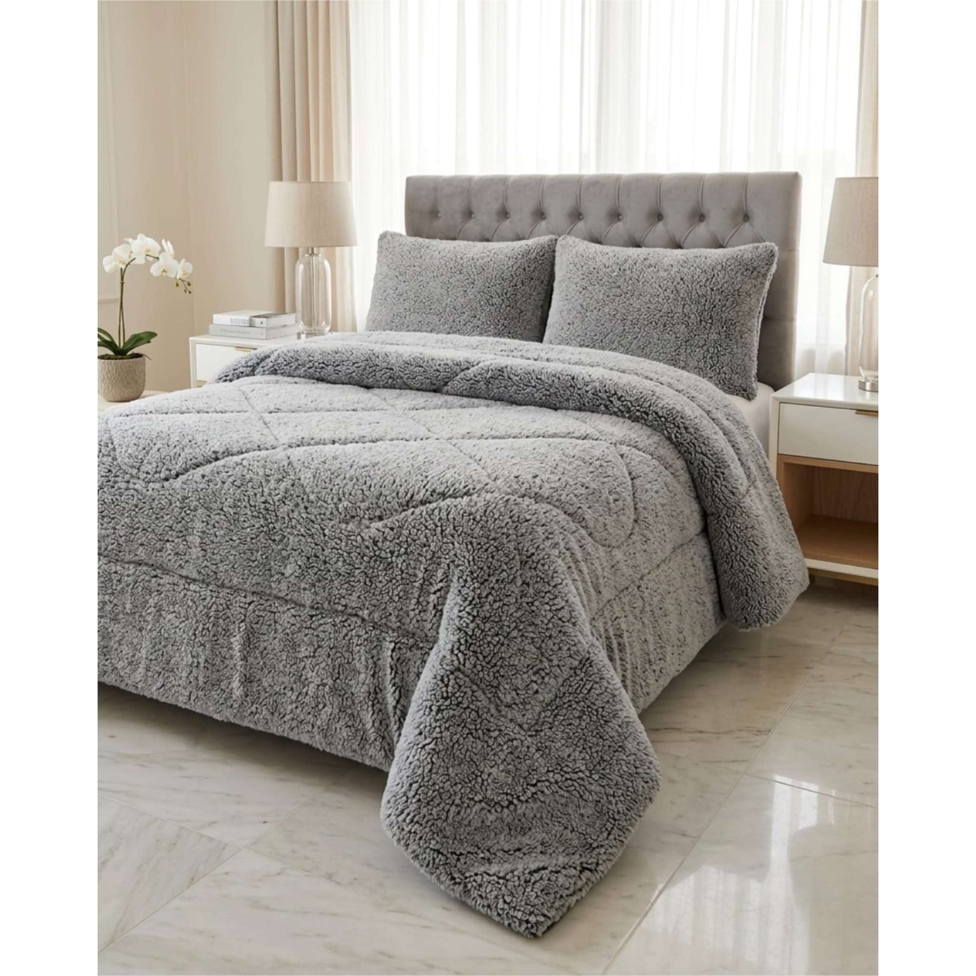Mylhogar - Cubrecamas De Invierno Sherpa 2 Plazas Premium