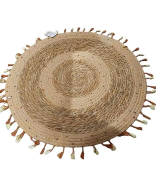Genérico - Alfombra Yute Redonda Flequillo 120Cm
