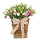 thumbnail image 2 of Adorno colgante de cesta floral , corona de cesta de colgador de puerta, corona de primavera de cesta de puerta delantera para verano, al aire, 2 of 5
