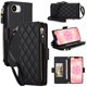 thumbnail image 2 of Para iPhone 17e / iPhone 16e Funda Tipo Cartera con Bloqueo RFID, Funda de Teléfono Tipo Bolso Cruzado con 9 Ranuras para Tarjetas, Bolsillo con Cierre y Correa Desmontable, Negro, para iPhone 17e /, 2 of 9
