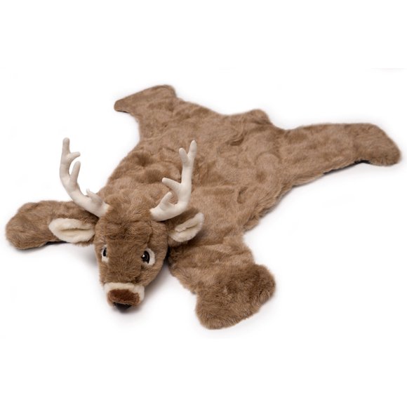 Alfombra Carstens de peluche con cola blanca con forma de ciervo para niños, talla pequeña