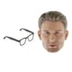 thumbnail image 2 of 1/6 Escultura De Cabeza Masculina Tallada Con Marco De Gafas Para Figuras De Acción De 12 Pulgadas, 2 of 5