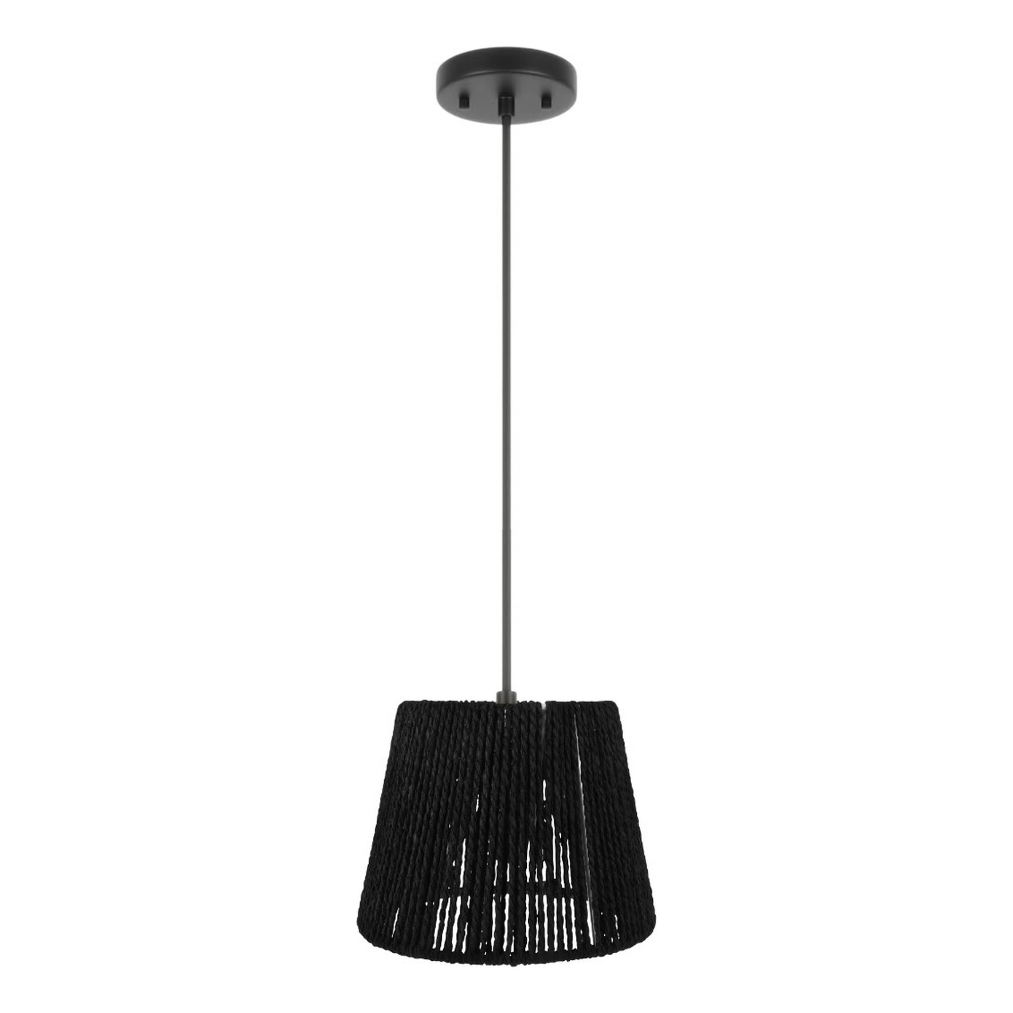 Genérico - Lámpara Colgante Techo Negra Mimbre Tejido Bohemia Jhn