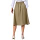 thumbnail image 3 of Faldas Midi para Mujer, Línea A, Cintura Alta, Larga, Casual, con Bolsillos 2025 XL Caqui, 3 of 6