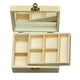 thumbnail image 5 of Caja de almacenamiento de decoupage de joyería de madera lisa natural con bandeja de espejo, 5 of 5
