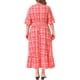 thumbnail image 4 of Agnes Orinda Vestido Largo Bohemio de Línea A con Mangas de Campana a Media Manga y Cuello en V para Mujer Talla Grande 4X Rojo, 4 of 8
