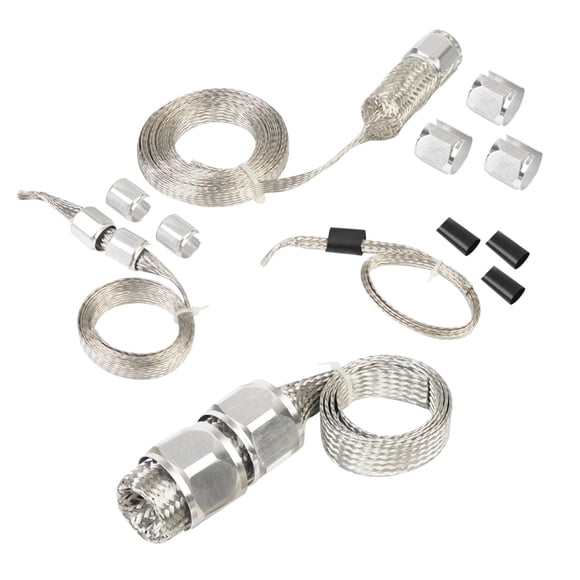 1 Kit Braided Hose Sleeve Flexible Instalación Sencilla Material Aluminio Universal Reemplazo Adecuado para Vehículos Automóviles Garajes Uso Personal Plata