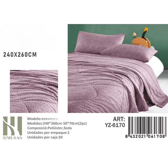 Plumon Con Diseño Lila King Imusa 260x240cm