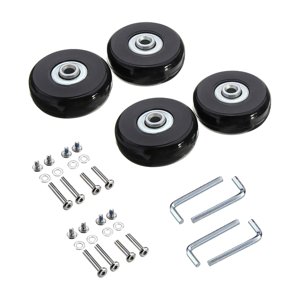 Magideal - Kits De Reparación Flexibles De Reemplazo De Ruedas De Maleta De Equipaje De 4 Piezas Con Llaves Piezas Duraderas De Goma Universales , 40X18Mm