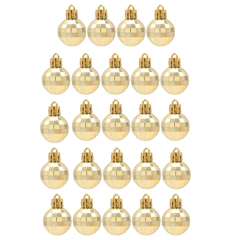 Bothyi - 24 Piezas Bolas De Navidad Adorno De Bola Rústico Para Decoración De Fiesta Aureate