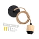 thumbnail image 3 of Lámpara Colgante Con Cable E27, Ideal Para Sala De Estar, Bar, Cocina, Madera, Color Negro., 3 of 5
