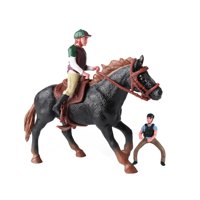 Bothyi - Figura De Acción De Caballo Con Modelo De Caballo Para Regalos De Niño Y Niña A Partir De 3 Años, Negro Y Marrón