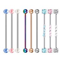 Ioensy - Pendientes De Barra Industrial De 9 Piezas Barra De Perforación Industrial De Moda Elegante