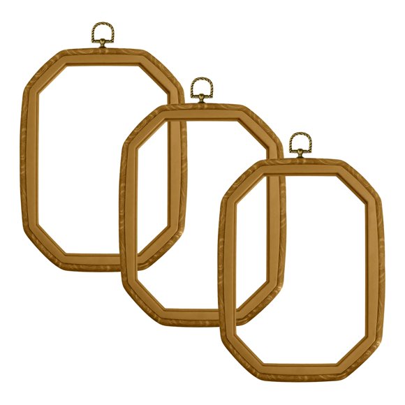 Aros de bordado Holyenten pack de 3 26 × 19 cm estilo madera