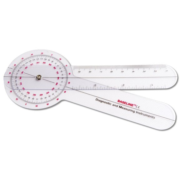 Goniómetro Baseline 12-1001 de plástico, 360 grados, ISOM, 20 cm