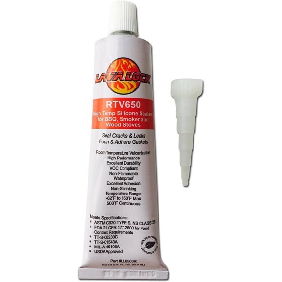 Sellador LavaLock RTV 650 de alta temperatura, 650 °F, 2,8 oz (83 ml)