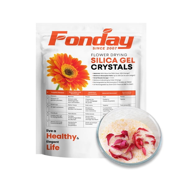 Cristales de gel de sílice para secar flores, 900 g, reutilizables Fonday