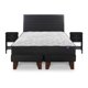 thumbnail image 2 of Cama Europea Therapedic Plus 2 Plaza Base Dividida (150X200) Flex + Respaldo Modern Grafito + Veladores Rover, 2 of 6