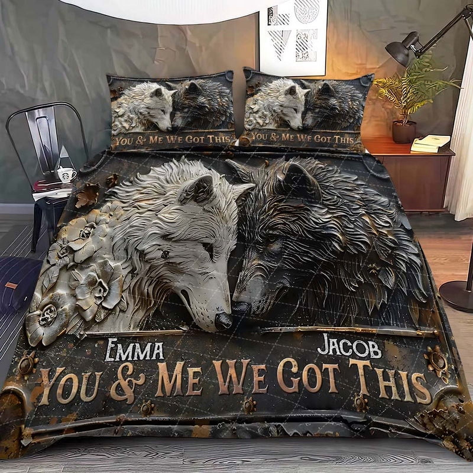 Milsleep - You & Me We Got This - Juego De Edredón Personalizado Lobo