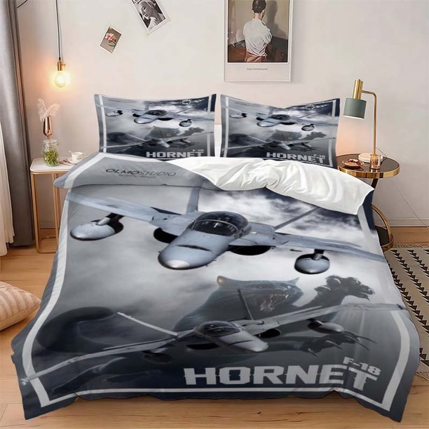 3pcss F18 Hornet Theme Bedding 3pcs Set Duvet Cover Pillowcase Set Soft